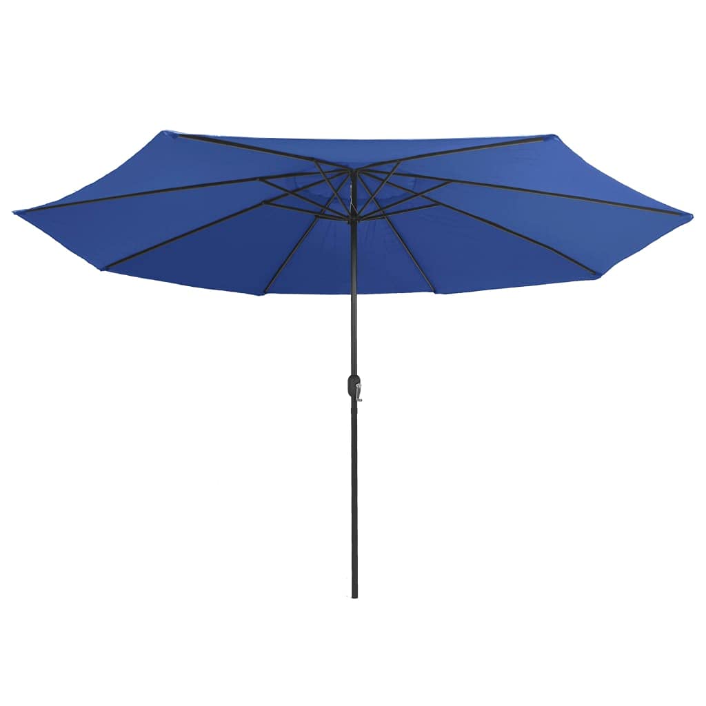 Parasol przeciwsłoneczny z metalowym masztem cm, piaskowobiały, odporna na promieniowanie UV tkanina poliestrowa, duży parasol ogrodowy na taras, mechanizm korbowy, idealna ochrona przed