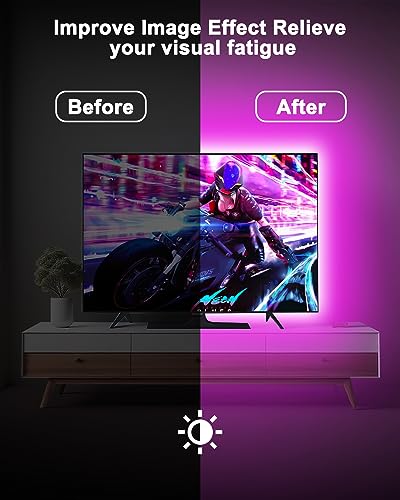 Daymeet TV LED Backlight, 9.8ft for TV Behind 32-60 inch TV Led Lights for Monitor Backlight RGB Led Light Strip, USB Powered Lights with Remote Music Sync Bluetooth APP Control