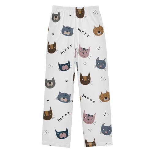 Boys' Pants Funny Cats Kitten Cute Long Bottoms Jogger Pants Elastic Waist Trousers with Pockets S-XL