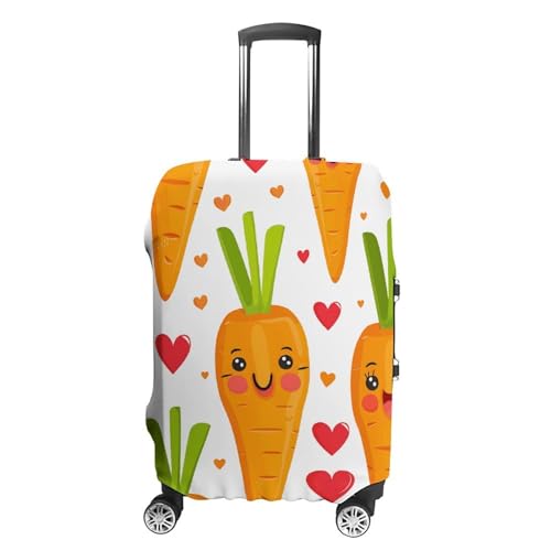 Carrot in Cartoon Style Luggage Cover, Washable Elastic Suitcase Cover Protector Fit 18-32 Inch Luggage