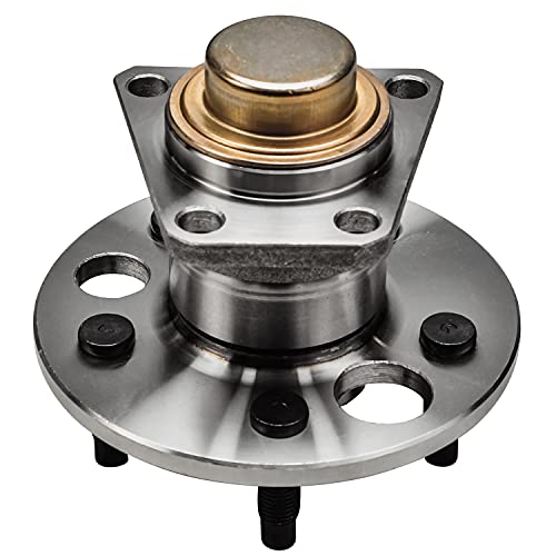 Image of Detroit Axle - Pair Rear Wheel Bearing and Hubs Assembly for 1980-2005 Buick Skyhawk /Skylark, Cadillac Cimarron, Chevy Beretta /Cavalier /Citation, Oldsmobile, Pontiac, 5 Lugs Non-ABS
