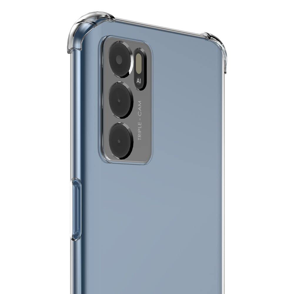 Cover Trasparente E Vetro Temperato Per Oppo A16 / A16S NFC - Custodia TPU Antiurto, Bordi Rinforzati, Kit 2 Pellicole