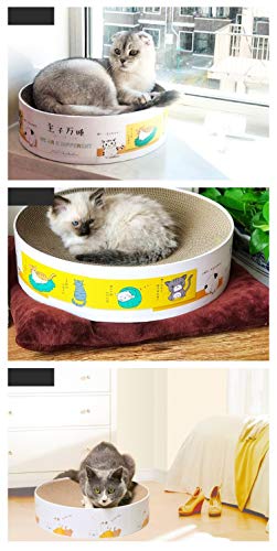 Cicilin Arranhador de gato de papelão para gatos 2 em 1 almofada de arranhão e cama redonda reversív