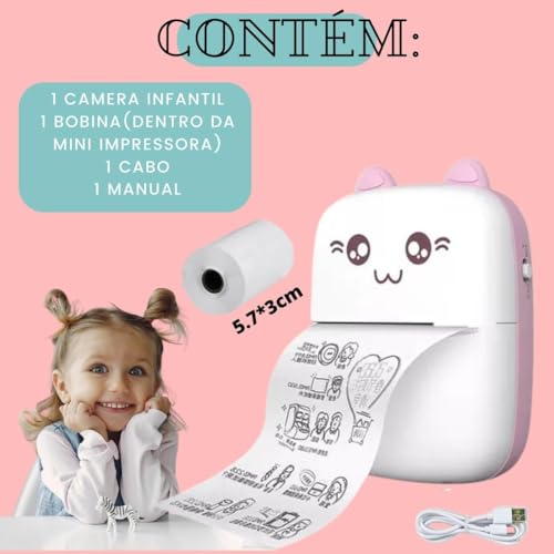 Mini impressora térmica portátil sem fio BT 200dpi Photo Label Memo Pergunta errada Impressão com ca