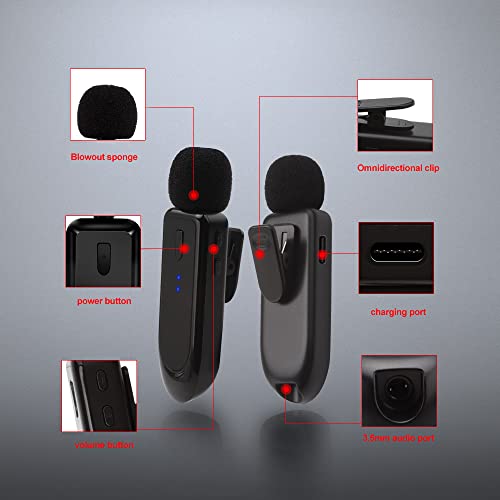 Greenbyte Wireless Lavalier Microphone For Usb C Android Phone Iphone Ipad For Recording Youtube Facebook Live Stream Vlog Interview-Auto Sync Noise Reduction Plug & Play #TOP6