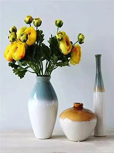 Peinture au diamant 5D avec vase à fleurs et strass en cristal 30x40cm