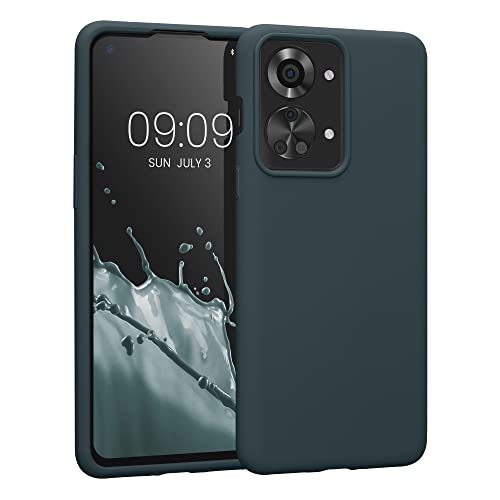 kwmobile Cover per OnePlus Nord 2T 5G Custodia - Back Case per Smartphone in Silicone TPU - Protezione Gommata - ardesia scuro