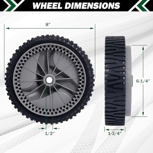 image for CheeMuii 583719501 Lawn Mower Wheels 2 Pcs 8