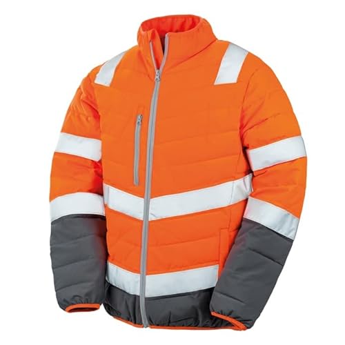 Result Safe-Guard R325M Mens Soft Padded Safety Jacket - Fluorescent Orange - L