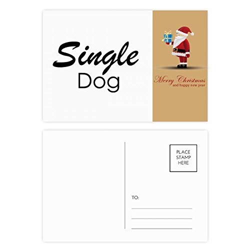 Cartes postales chien Père Noël (20 pièces) à glisser dans vos paquets cadeaux