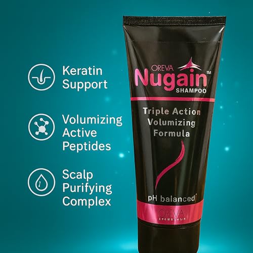 Image of Rotex Oreva Nugain Shampoo 100gm (Pack of 2) | Triple Action Volumizing Formula | Helps Reduce Hair Fall Due to Breakage | pH Balanced | Strengthens & Nourishes Hair | Suitable for All Hair Types