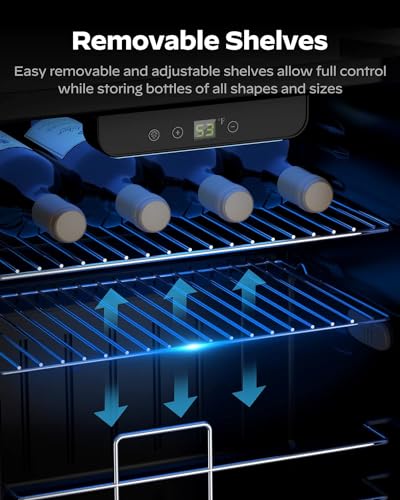 Image of Danby USA 55 L Inverter Toughened Glass Door Mini Fridge /Wine Chiller with LED Interior Light & Touch Control for Indian Home Bars & Rooms with 1 Year Warranty