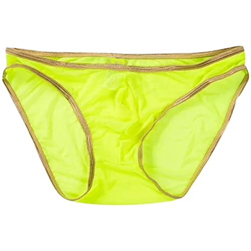 Herrenunterwäsche Ultradünnes Mesh-Dreieck Transparente Höschen Sexy Höschen Boxershorts Warm (Green, L)