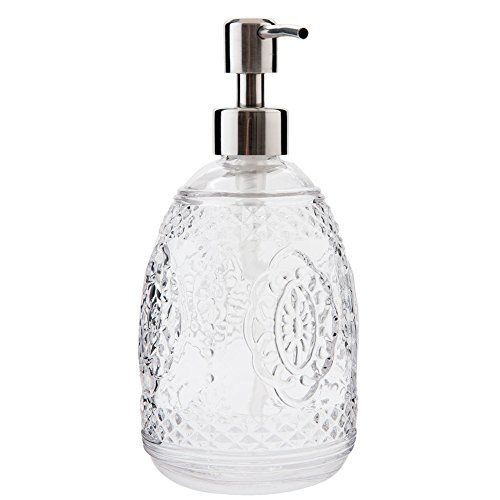 Dosatore Sapone in Vetro decorato 19x9cm