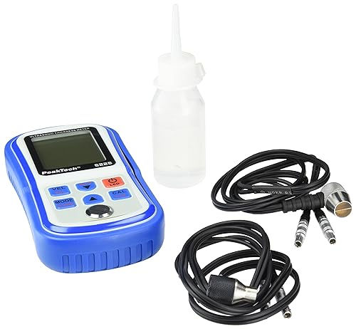 PeakTech, P 5225 Medidor de espesores por ultrasonidos para la medición precisa de espesores de material de 1,00 mm a 300,0 mm, Medidor de espesores de material con resolución de 1,00 mm a 300,0 mm