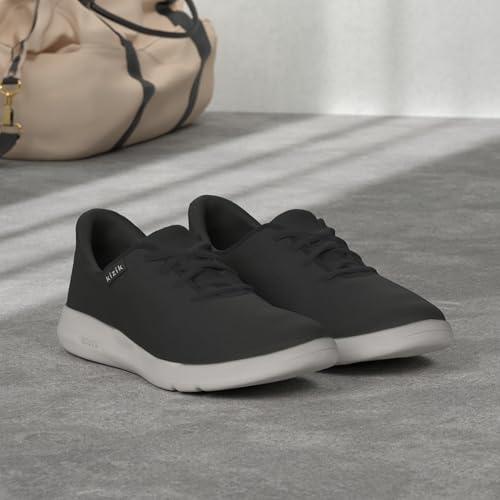 Kizik Madrid Hands Free Mens and Womens Sneakers, Casual Slip On Shoes for Women or Men, Comfortable for Walking, Women's and Men's Fashion Sneakers for Any Occasion - Black/White, M10 / W11.52