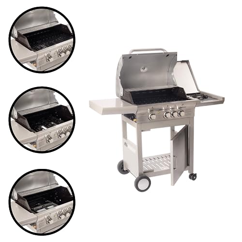 Mimo Style Churrasqueira A Gás - Produzida Em Inox; Possui Base Com Rodinhas; Tampa Abafador; 3 Quei