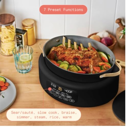 10-in-1 6Qt Electric Multi-Cooker – Slow Cooker, Rice Cooker, Steamer & More | Touch Control, Oven-Safe, Dishwasher-Safe (Black) - Image 4