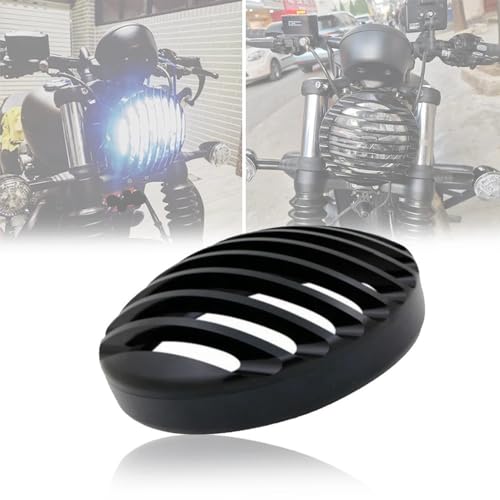 Grille phare moto contre les gravillons pour Bobber noir rétro - 2