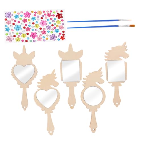 Toddmomy DIY Mirror Craft for Boys and Girls Princess Mirror Set for Girls Room Decor Paint