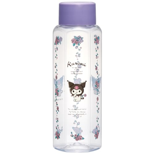 スケーター(Skater) 持ちやすい 六角形 水筒 プラスチック 350ml ブロー ボトル 大人 キッズ 子供 直飲み 透明 軽量 こども クリア マイボトル サンリオ クロミ フラワーレトロ 女の子 PDH468262