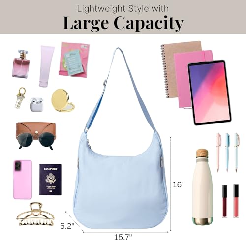 Image of Baggallini Swift Hobo Crossbody Bag for Women - Lightweight 15.7 inchx16 inch Travel Purse Handbag Hobo Bag