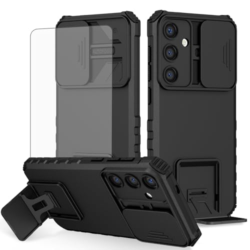 Accessoires de protection Samsung Galaxy S24 S25 5G avec coque béquille et verre trempé Asuwish