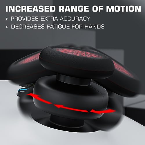 Image of PlayRealm NO FALLING OFF Thumbstick Extender & Silicone Grip Cover 2 Sets for Xbox Series X /S & Xbox One S /X Controller(CthulhuII Red)