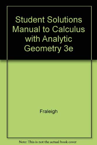 Buy Student Solutions Manual to Calculus with Analytic Geometry 3e — BookShops.in