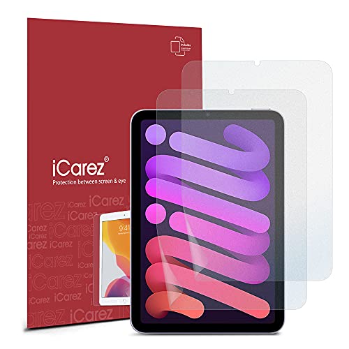 iCarez Anti-Glare Matte Screen Protector for iPad Mini 6 2021/mini 7 2024 (A17 Pro) 8.3-inch Paper Feeling Reduce Fingerprint Bubble Free with Hinge Installation