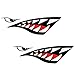 Gazechimp 2Pcs Bouche & Dents de Requin Autocollants Décalque de Vinyle Stickers pour Bateau Canoë Kayak