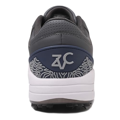 Image of ZVC Golf Shoes Men with Spikes Non-Slip Water-Resistant Lightweight Breathable Professional Spiked Footwear Outdoor