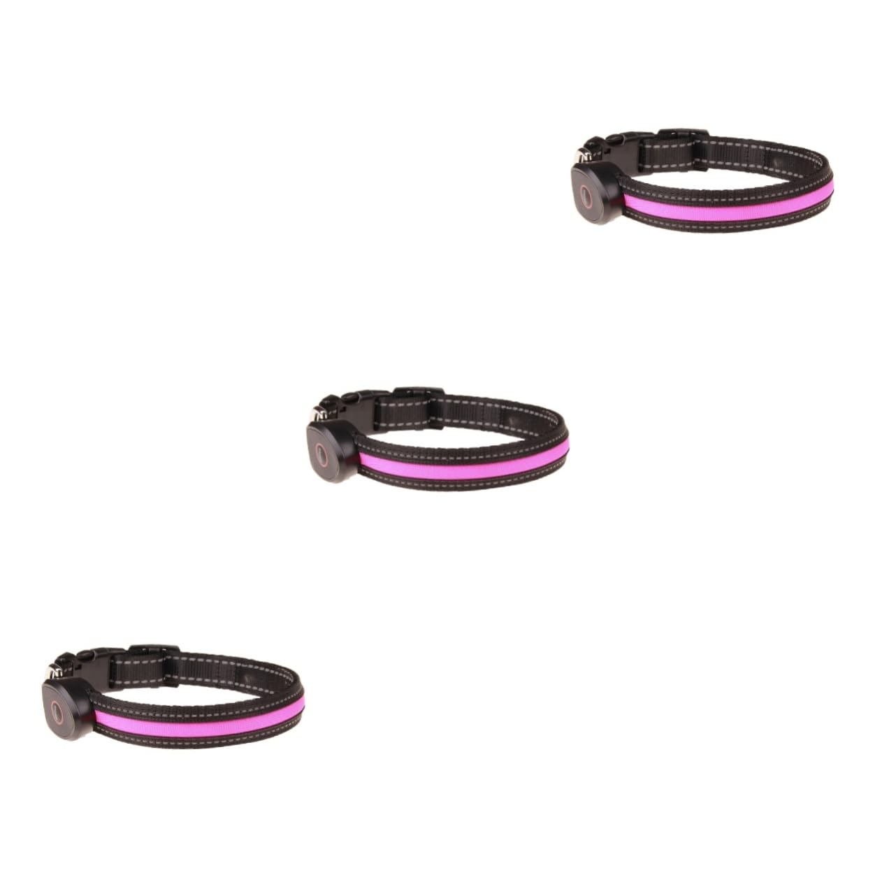 POPETPOP Collier Lumineux pour Chien 3 Pièces Réglable pour La Marche Nocturne Taille L