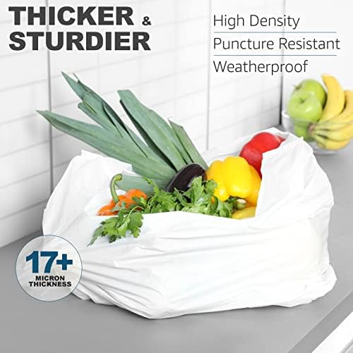 Carrier Bags Heavy Duty Commercial Use Plastic Vest Bags | Bulk Buy, Takeaway Bags , Large Carrier Bags with Handles for Business | Food, Travel Use, | Reusable Shopping Bag ,Supermarket Grocery Bag