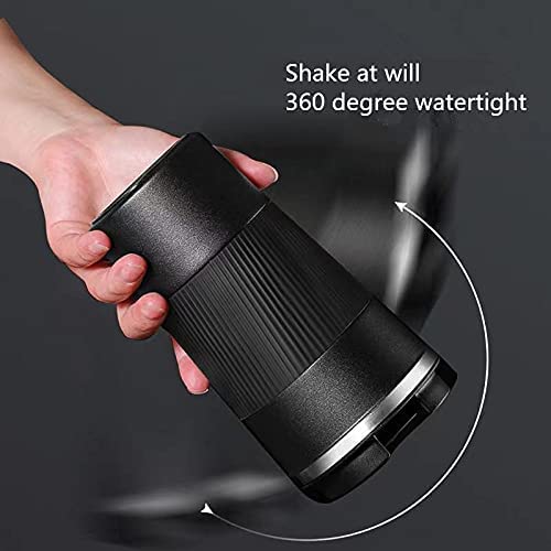 NymphFable 500ml Negro Tazas de viaje aisladas Tazas de café Taza de café para coche Taza Térmica de Acero Inoxidable… - Imagen 5