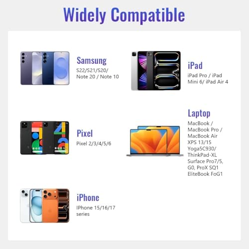 Image of Verilux PD 60W Type C to Type C Cable Fast Charging 5M /16.4FT, 480Mbps Data Cable C Type Fast Charging Nylon Braided C Type Charger Cable for iPhone 17 /17 Pro /17 Pro Max /16 /15, Galaxy S25 /S24 /S23