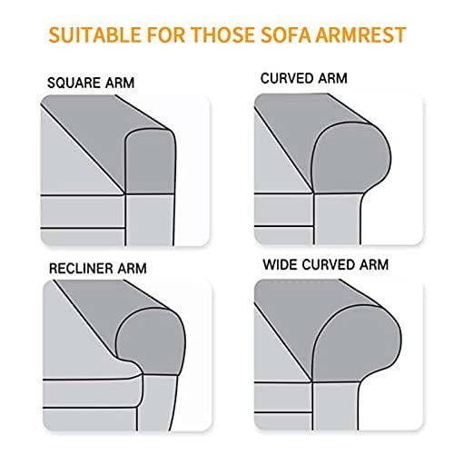 Jacquard Armrest Covers Stretch Chair Sofa Arm Protectors Removable Sofa Arm Rest Cover Detachable Sofa Cover Protector 2Pcs/Set (Dark Coffee), Length:45.7-53.3Cm/18-21 Inches #TOP3