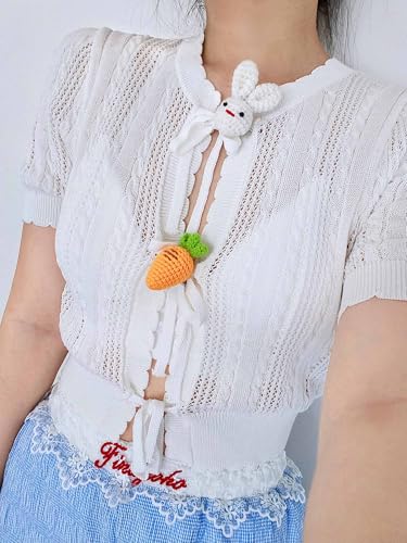 Image of Crochet Handmade Kawaii Brooch for Backpacks Clothing Jackets Hats, Cute Pins for Women Girls
