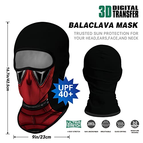 Image of Red Plume 3PCS Balaclava Full Face Mask Ski Mask UV Protection Cover Motorcycle Full Face Mask for Men Women Outdoor Sports