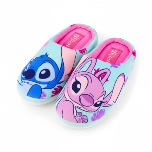 Disney Stitch y Angel Zapatillas de Estar por Casa para Niñas, Pantuflas Regalo Niñas y Adolescentes, Talla EU 31