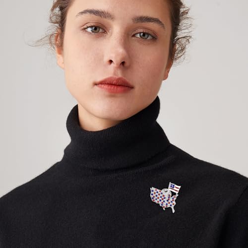 Image of Rhinestone Brooch Pins for Women, Vintage Crystal Enamel Brooches, American Flag Pin Patriotic Lapel Pins Gift for Suit Clothes Bag Accessories