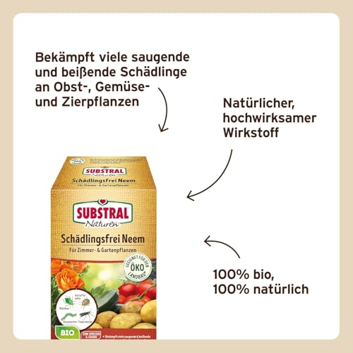 Substral Naturen Bio Schädlingsfrei Neem, 75ml Konzentrat - gegen saugende und beißende Schädlinge an Gemüse- und Zierpflanzen