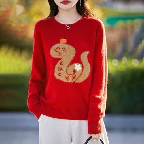 Chinese New Year 2025 snake year round neck red Fashion good luck cardigan top2