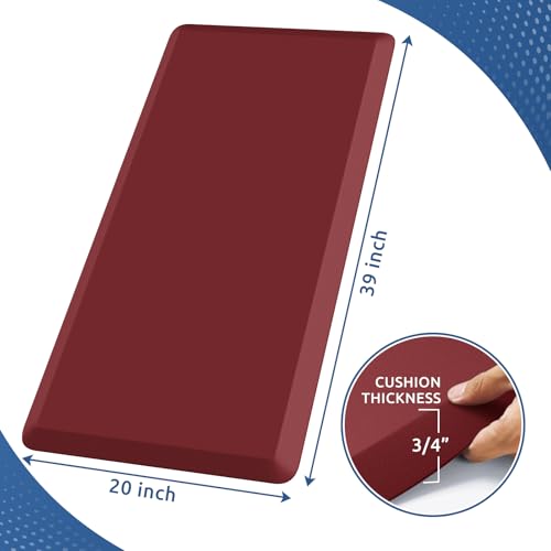 Image of 0.8 inch Thick Kitchen Mat Cushioned Anti Fatigue Rug Comfort Floor Mats | Water-Resistant, Non-Slip, Easy to Clean Comfort Floor Mat for Kitchen, Sink & Office, Multiple Colors & Sizes, 39 inch x 20 inch