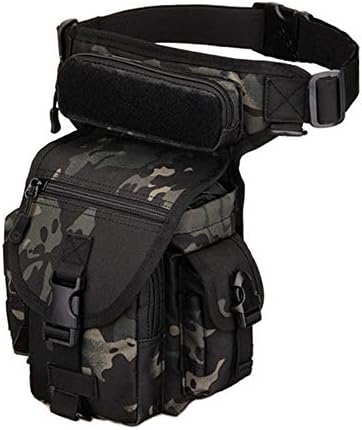 Huntvp Military Tactical Molle Drop Leg Bag Cross Over Leg Rig Thigh Pack Waist Bags for Motorcycle Cycling Riding Outdoors Camping Hiking