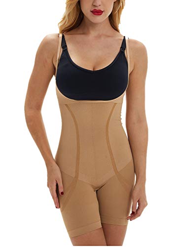 Franato Women's Full Shapewear Strap Firm Bodysuit Open Bust Waist Control Slimming Body