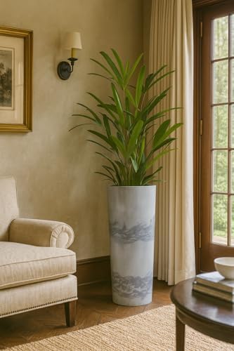 Vaso De Planta Grande Coluna Ibiza Decorativo Luxo Moderno Textur...