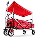 Produktbild FUXTEC Bollerwagen faltbar FX-CT500 Rot mit Dach - Transportwagen klappbar | inkl. Hecktasche & Verstellbarer Ziehstange | Feststellbremse | Vollprofilreifen | Handwagen/Leiterwagen  Das Original