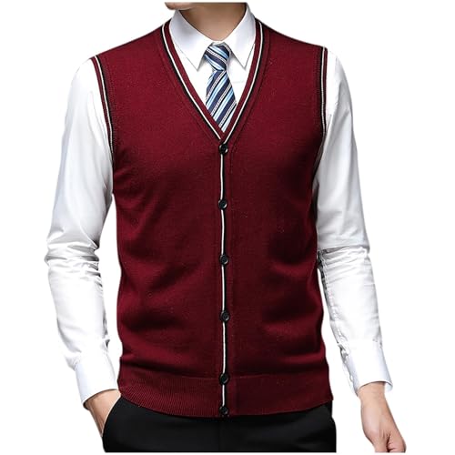Dgoopd Sweater Vest for Men Button Down V Neck Sweater Sleeveless Knited Sweaters Lightweight Casual Fall Sweaters Vests2