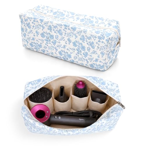 Hair Tools Travel Bag Compatible with Dyson Airwrap Styler & Shark Flexstyle Portable Travel Case for Dyson Air Wrap Attachments with Large Opening Hair Dryer Curling Irons Storage Bag (Blue)
